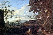 Nicolas Poussin Paysage avec une femme se lavant les pieds oil on canvas